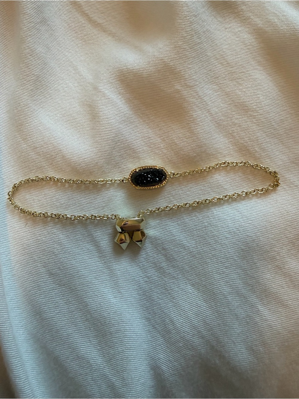 Kendra Scott Gold Double Bracelet with Black Druzy